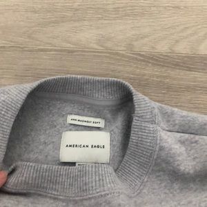 American Eagle Outfitters Sweaters - A gray crewneck with colourful stripes American Eagle Outfitters Sweaters - A gray crewneck with colourful stripes